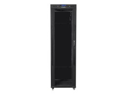 Szafa instalacyjna rack stojąca 19 42U 600x800 czarna, drzwi szklane lcd (Flat pack)