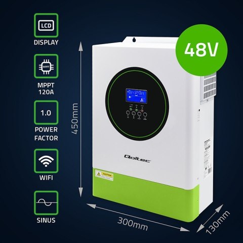 Modularny Hybrydowy Inwerter solarny Off-Grid 6.2kVA | 6.2kW | 120A | MPPT | 12 jednostek | BMS | Sinus | opcja Wi-Fi | Power 