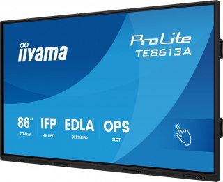 Monitor 86 cali TE8613A-B1AG INFRARED,40pkt,IPS,4K,7H,450cd/m2, WiFi,USB, ANDROID 14, Google EDLA,2x20W, UCHWYT CIENNY