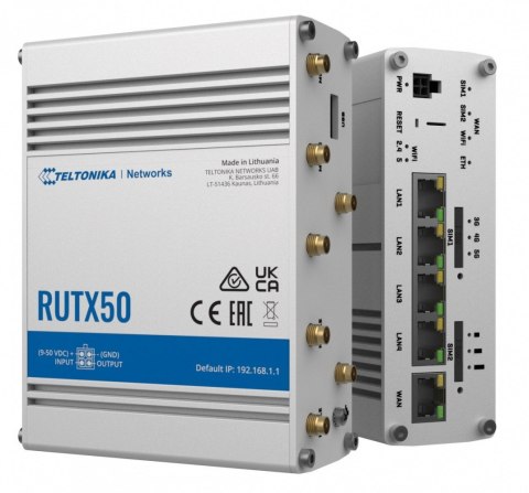Router 5G RUTX50 Dual Sim, GNSS, WiFi, 4xLAN, USB2.0