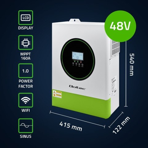 Hybrydowy Inwerter solarny Off-Grid 11000W | 160A | 48V | MPPT | BMS | Sinus | opcja Wi-Fi | Power Factor 1.0 Hybrydowy Inwerter solarny Off-Grid 11000W | 160A | 48V | MPPT | BMS | Sinus | opcja Wi-Fi | Power Factor 1.0