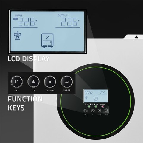 Hybrydowy Inwerter solarny Off-Grid 11000W | 160A | 48V | MPPT | BMS | Sinus | opcja Wi-Fi | Power Factor 1.0 Hybrydowy Inwerter solarny Off-Grid 11000W | 160A | 48V | MPPT | BMS | Sinus | opcja Wi-Fi | Power Factor 1.0