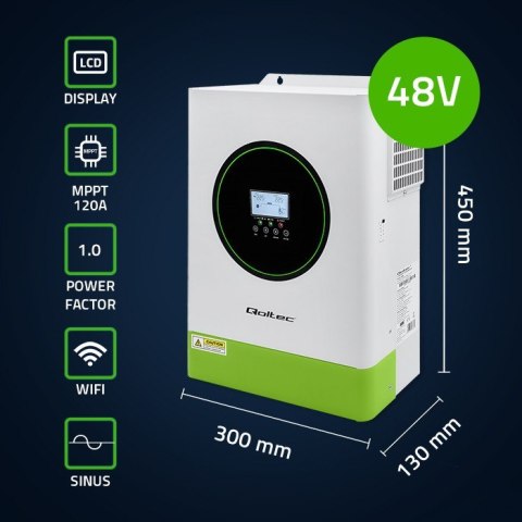 Hybrydowy Inwerter solarny Off-Grid 6200W | 120A | 48V | MPPT | BMS | Sinus | opcja Wi-Fi | Power Factor 1.0 Hybrydowy Inwerter solarny Off-Grid 6200W | 120A | 48V | MPPT | BMS | Sinus | opcja Wi-Fi | Power Factor 1.0