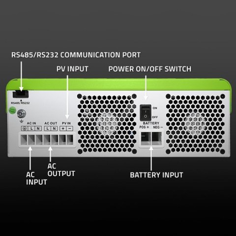 Hybrydowy Inwerter solarny Off-Grid 6200W | 120A | 48V | MPPT | BMS | Sinus | opcja Wi-Fi | Power Factor 1.0 Hybrydowy Inwerter solarny Off-Grid 6200W | 120A | 48V | MPPT | BMS | Sinus | opcja Wi-Fi | Power Factor 1.0