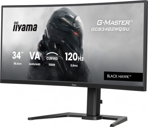 Monitor 34 cale G-Master GCB3482WQSU-B1,VA,UWQHD,120HZ,1500R, HDR400, 21:9, 500cd,2x5W, USB-c