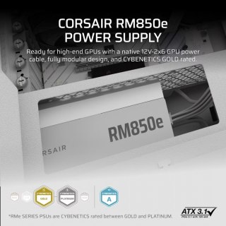 Zasilacz RM850e WHITE 80+GOLD F.MODULAR ATX 3.1