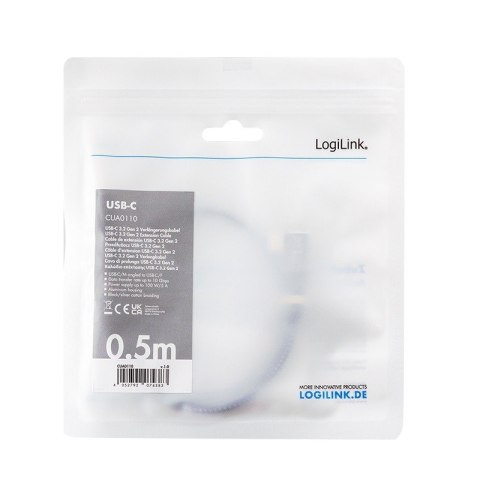 Kabel USB3.2 gen2 TypeC do USB-C/F, PD, 0.5m Kabel USB3.2 gen2 TypeC do USB-C/F, PD, 0.5m