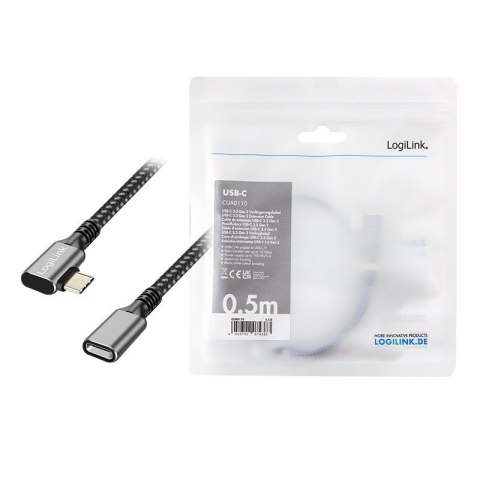 Kabel USB3.2 gen2 TypeC do USB-C/F, PD, 0.5m Kabel USB3.2 gen2 TypeC do USB-C/F, PD, 0.5m