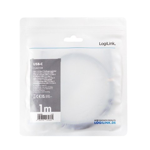 Kabel USB3.2 gen2 TypeC do USB-C/F, PD, 1m Kabel USB3.2 gen2 TypeC do USB-C/F, PD, 1m