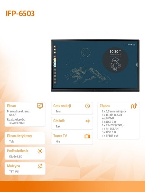 Monitor wielkoformatowy IFP-6503 4K