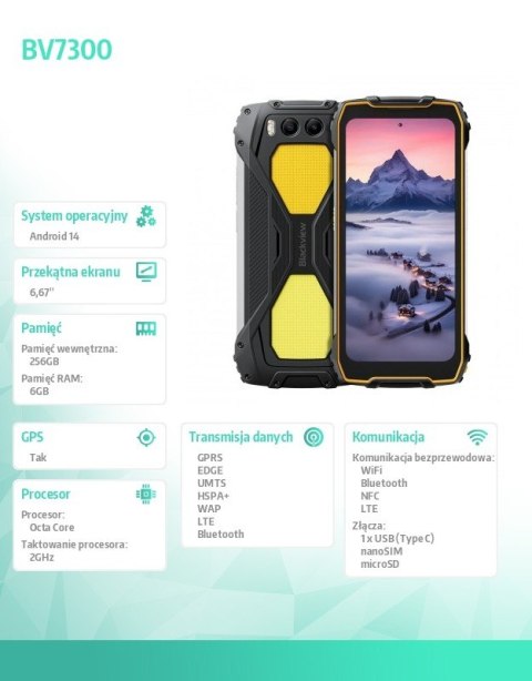 Smartfon BV7300 6/256GB żółty