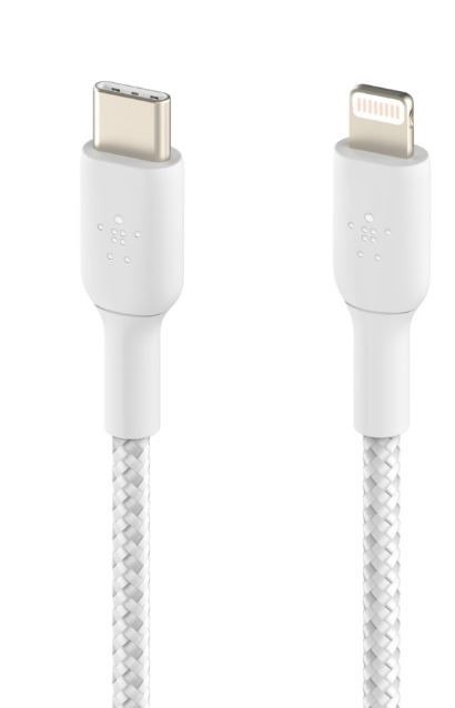 Kabel Braided USB-C Lightning 1m biały Kabel Braided USB-C Lightning 1m biały