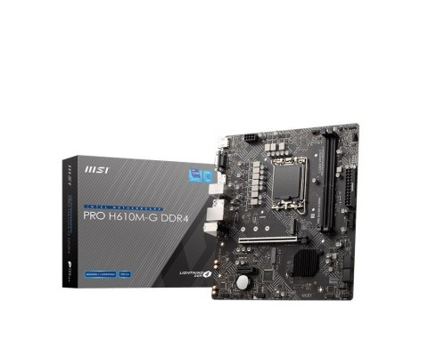 Płyta główna PRO H610M-G s1700 DDR4 DP/HDMI M.2 mATX Płyta główna PRO H610M-G s1700 DDR4 DP/HDMI M.2 mATX