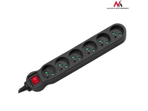 Listwa zasilająca MCE188 6 gniazd 2300W 5m czarna Listwa zasilająca MCE188 6 gniazd 2300W 5m czarna