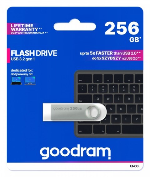 Pendrive UNO3 256GB USB 3.2 Gen1 srebrny Pendrive UNO3 256GB USB 3.2 Gen1 srebrny