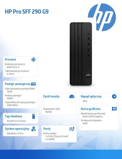 Komputer stacjonarny 290SFF G9 i7-13700 512GB/16GB/DVD/W11P 997J0ET Komputer stacjonarny 290SFF G9 i7-13700 512GB/16GB/DVD/W11P 997J0ET