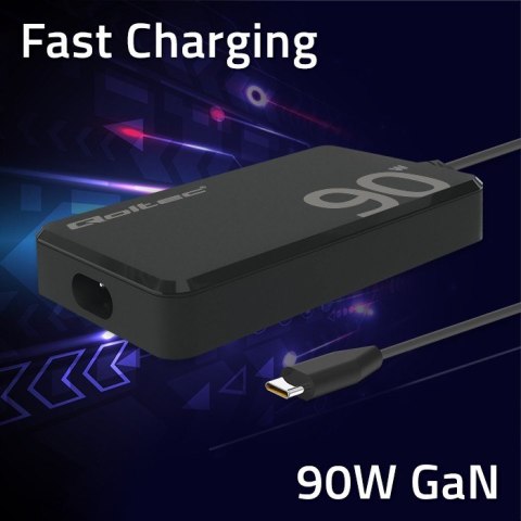 Ładowarka sieciowa 90W GaN Fast SLIM | PD | 5-20V | 4.5A | USB-C 3.1 | Laptop | MacBook | Smartfon | +kabel