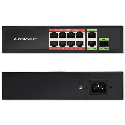 Przełącznik sieciowy SWITCH FAST Ethernet 8x RJ45 PoE 2x RJ45 Uplink 1x SFP | 120W | 1000Mb/s