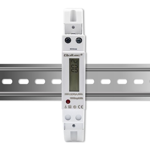 Jednofazowy elektroniczny licznik | miernik zużycia energii na szynę DIN | 230V | 30A | LCD | 1P Jednofazowy elektroniczny licznik | miernik zużycia energii na szynę DIN | 230V | 30A | LCD | 1P