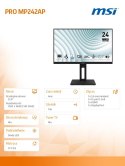 Monitor 23.8 cala PRO MP242AP LED/FHD/Flat/100Hz/czarny