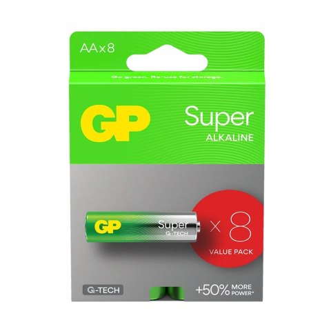 Baterie alkaliczne LR6/AA GP SUPER 8szt. (G-TECH) Baterie alkaliczne LR6/AA GP SUPER 8szt. (G-TECH)