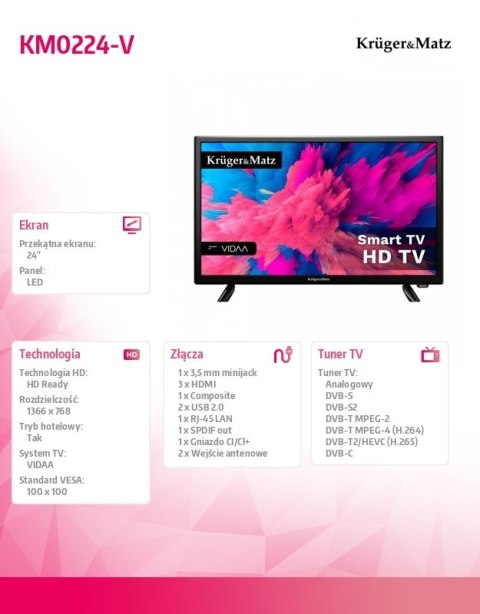 Telewizor 24 cale Smart VIDAA DVB-T2 Telewizor 24 cale Smart VIDAA DVB-T2