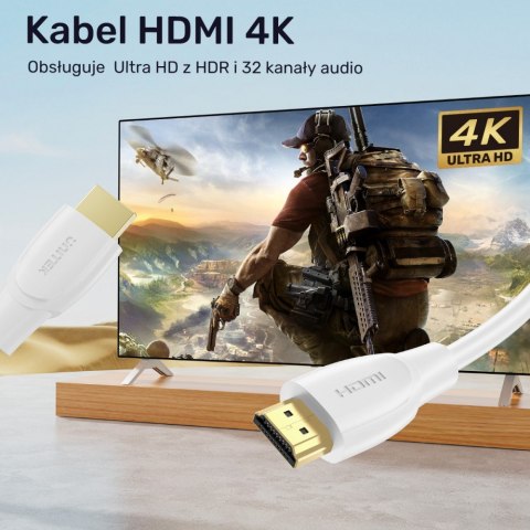 Kabel HDMI 2.0 4K 60Hz; 1m; biały; C11090AWH03-2M Kabel HDMI 2.0 4K 60Hz; 1m; biały; C11090AWH03-2M