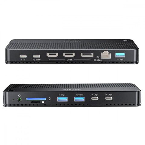 Stacja dokująca 13w1 USB-C, HDMI 2.1,DP 2.0,RJ45,10GBPs;D1104A01