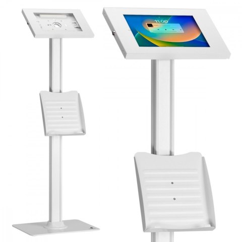 Uchwyt do tabletu podłogowy z blokadą reklamowy 9,7-11 cali MC-476W Biały Uchwyt do tabletu podłogowy z blokadą reklamowy 9,7-11 cali MC-476W Biały