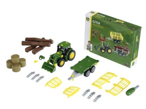 Traktor John Deere do skręcania z 2 przyczepami Traktor John Deere do skręcania z 2 przyczepami