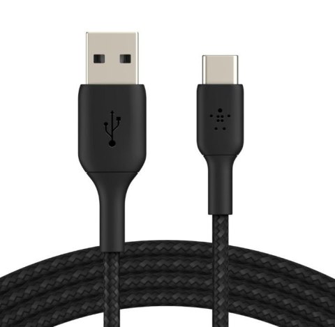 Kabel Braided USB-C USB-A 3m czarny Kabel Braided USB-C USB-A 3m czarny