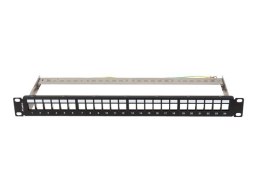Patch panel pusty 24 porty 1U 19 cali ftp do modułów keystone czarny