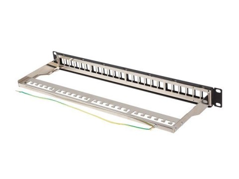 Patch panel pusty 24 porty 1U 19 cali ftp do modułów keystone czarny Patch panel pusty 24 porty 1U 19 cali ftp do modułów keystone czarny