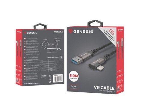 Kabel USB-C M ->USB-A M 3.2GEN1 5M 5GBS PD15W VR Kabel USB-C M ->USB-A M 3.2GEN1 5M 5GBS PD15W VR