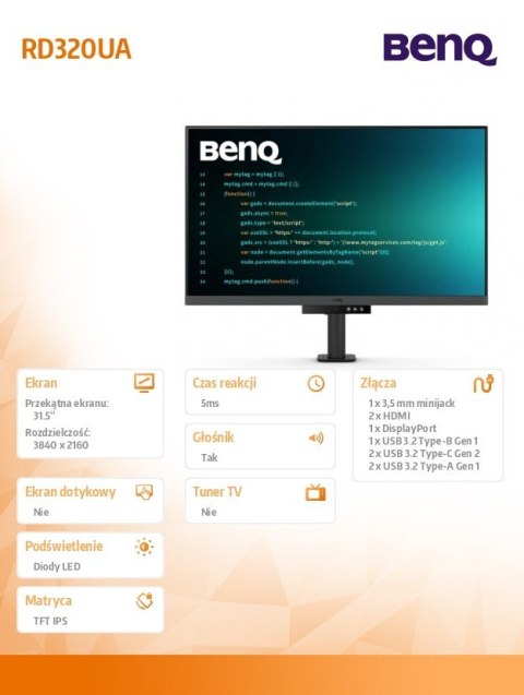 Monitor 31.5 cala RD320UA 4K LED 5ms/60Hz/IPS Monitor 31.5 cala RD320UA 4K LED 5ms/60Hz/IPS
