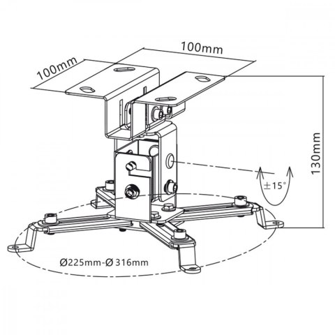 Uchwyt do projektora MC-582 sufitowy 12cm 20kg Uchwyt do projektora MC-582 sufitowy 12cm 20kg