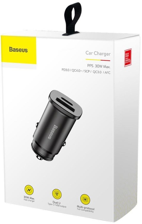 ŁADOWARKA SAMOCHODOWA Baseus Square CCALL-AS01 30W 5A 1x USB-A 1x USB-C QC 4.0+ ŁADOWARKA SAMOCHODOWA Baseus Square CCALL-AS01 30W 5A 1x USB-A 1x USB-C QC 4.0+