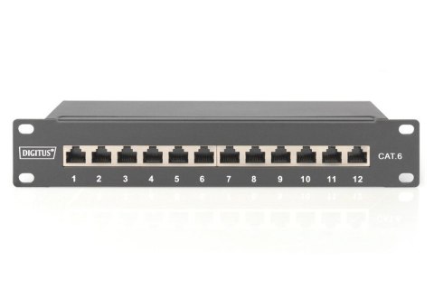 Patch panel 10" 12 portów, kat.6, S/FTP, 1U, wspornik kablowy, czarny (kompletny) Patch panel 10" 12 portów, kat.6, S/FTP, 1U, wspornik kablowy, czarny (kompletny)