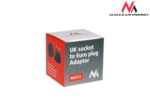 Przejściówka adapter EU na UK MCE72 Czarna Przejściówka adapter EU na UK MCE72 Czarna