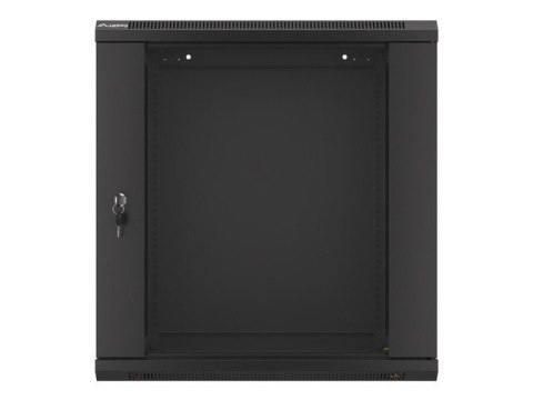 Szafa instalacyjna wisząca 19 12U 600X450mm czarna (drzwi szklane) Szafa instalacyjna wisząca 19 12U 600X450mm czarna (drzwi szklane)