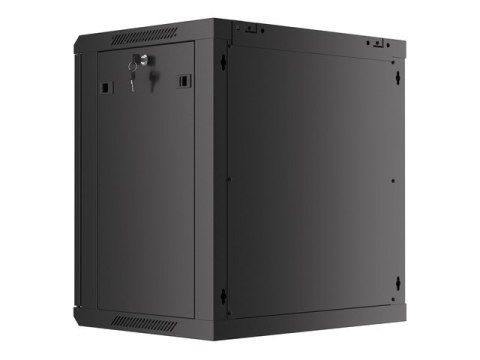 Szafa instalacyjna wisząca 19 12U 600X450mm czarna (drzwi szklane) Szafa instalacyjna wisząca 19 12U 600X450mm czarna (drzwi szklane)