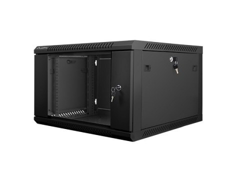 Szafa instalacyjna wisząca 19'' 6U 600X600mm czarna (drzwi szklane) Szafa instalacyjna wisząca 19'' 6U 600X600mm czarna (drzwi szklane)