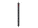 Listwa przeciwprzepięciowa M12/16A Rack 19'' 2.5m czarna (12 gniazd) do montażu pionowego