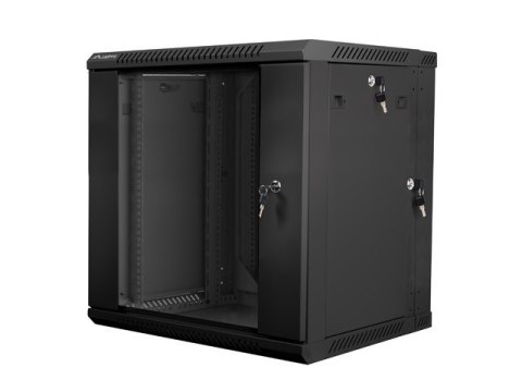 Szafa instalacyjna wisząca dwusekcyjna 19'' 12U 600X600mm czarna Szafa instalacyjna wisząca dwusekcyjna 19'' 12U 600X600mm czarna