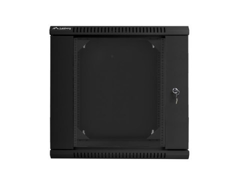 Szafa instalacyjna wisząca dwusekcyjna 19'' 12U 600X600mm czarna Szafa instalacyjna wisząca dwusekcyjna 19'' 12U 600X600mm czarna