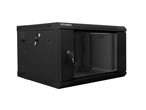 Szafa instalacyjna wisząca dwusekcyjna 19'' 6U 600X600mm czarna Szafa instalacyjna wisząca dwusekcyjna 19'' 6U 600X600mm czarna