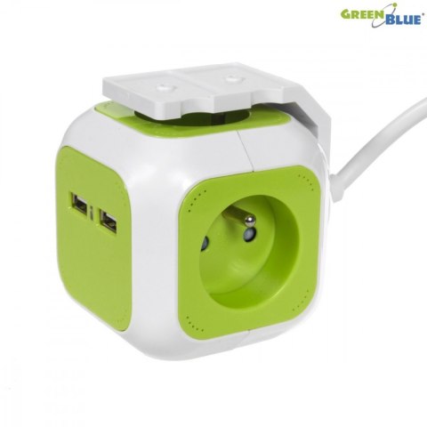 MagicCube poczwórne gniazdko prądowe, 2 wejścia usb 1,4m GB118 MagicCube poczwórne gniazdko prądowe, 2 wejścia usb 1,4m GB118