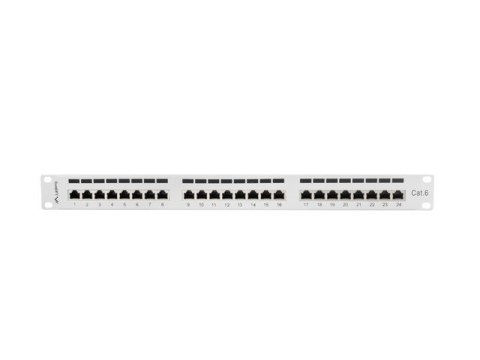 Patch Panel 24 Port 1U Kat.6 szary ekranowany Patch Panel 24 Port 1U Kat.6 szary ekranowany