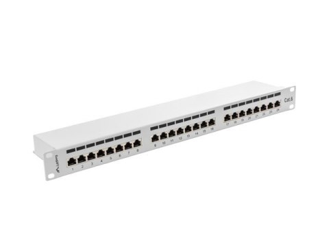 Patch Panel 24 Port 1U Kat.6 szary ekranowany Patch Panel 24 Port 1U Kat.6 szary ekranowany