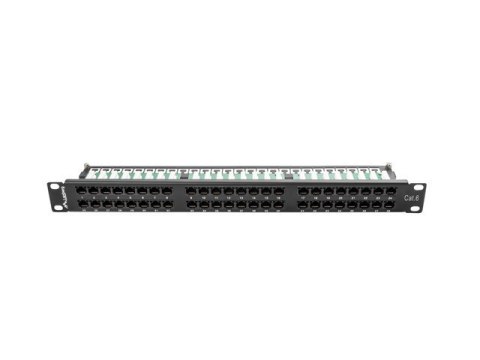 Patch Panel 48 Port 1U Kat.6 czarny Patch Panel 48 Port 1U Kat.6 czarny